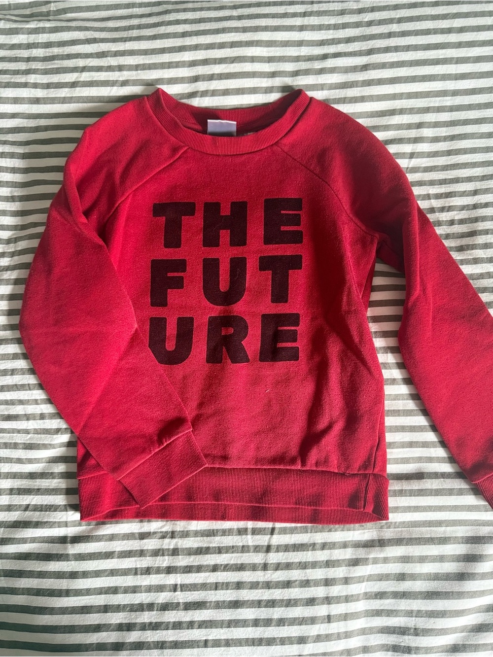 Tag Red Crewneck Sweatshirt with Black Graphic